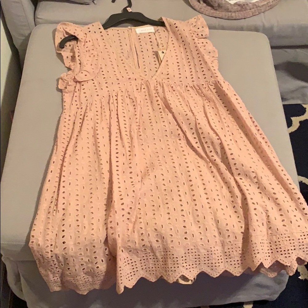 Blush Pink Ruffled Romper, true to size (M)